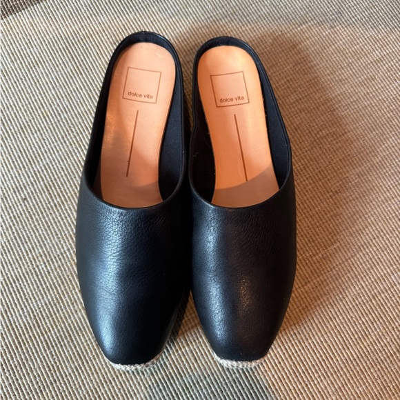 Dolce Vita - Brandi Black Leather Espadrille Mules (Never Worn) - Picture 7 of 10